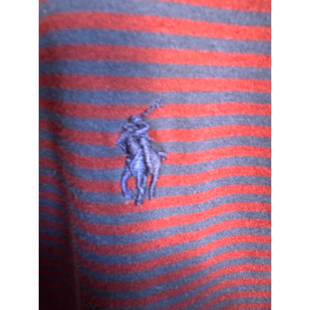 Polo Ralph Lauren Mens Burgundy Striped Polo Shirt XL Preppy Classic Nautical - Picture 6 of 13